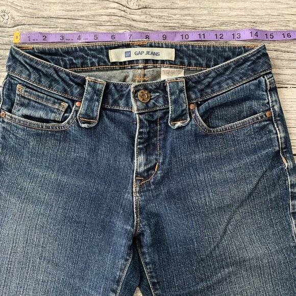 Gap Vintage Y2K Low Rise Dark Wash Denim Flare Jeans - Picture 11 of 16